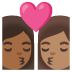 👩🏾‍❤️‍💋‍👩🏽 kiss: woman, woman, medium-dark skin tone, medium skin tone display on Google